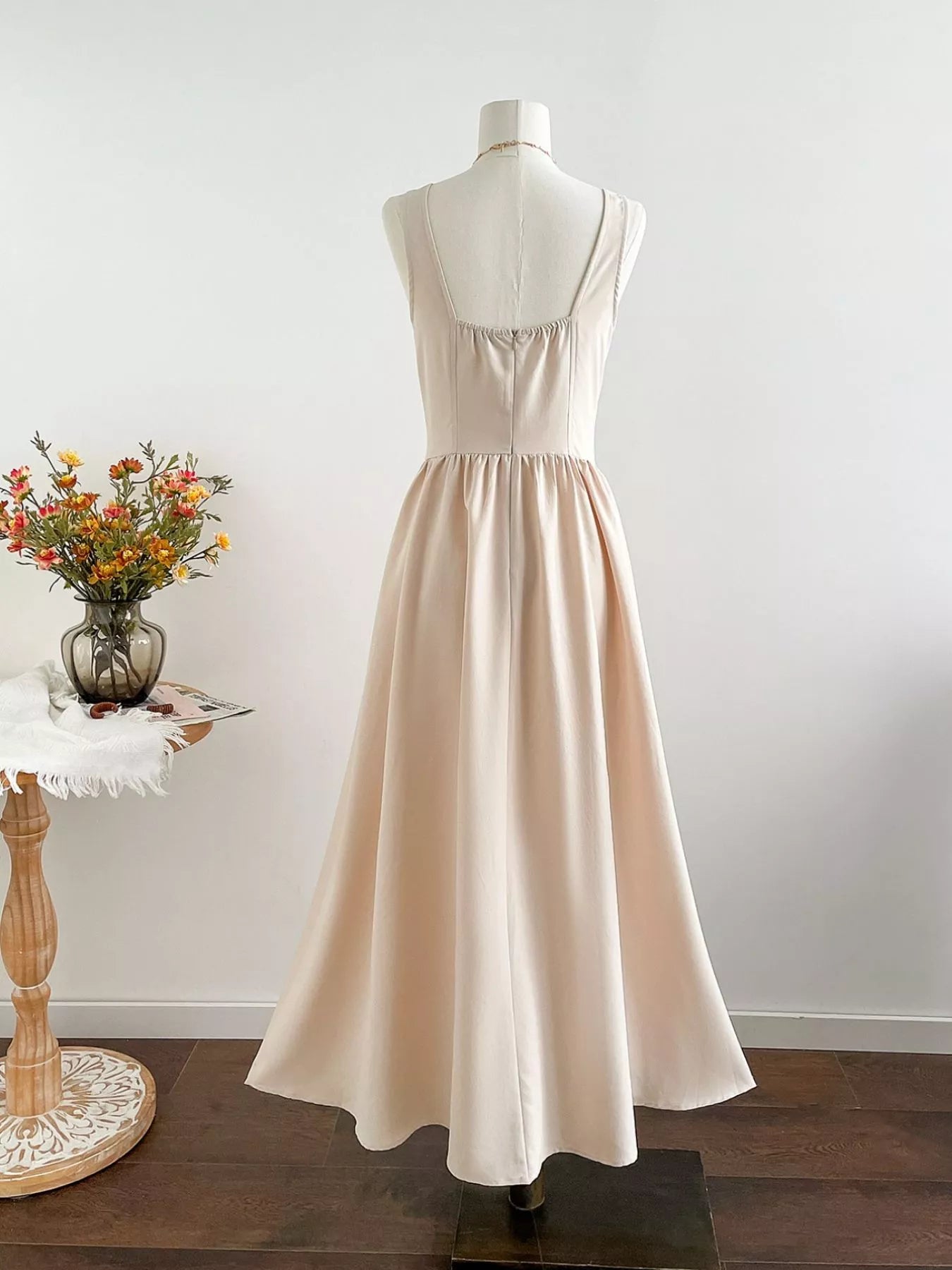 Hazel Blues® | Square Neck Sleeveless A-Line Dress