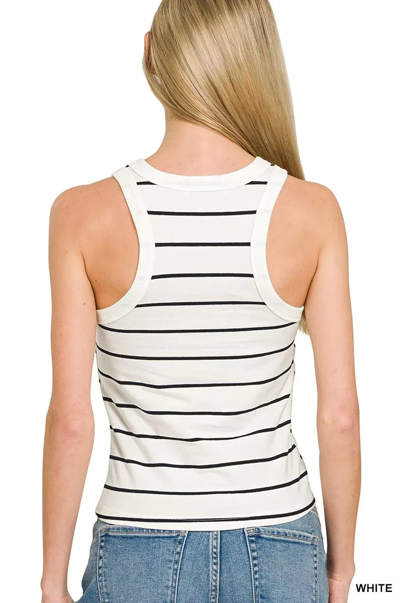 Hazel Blues® | Zenana Striped Round Neck Tank Top