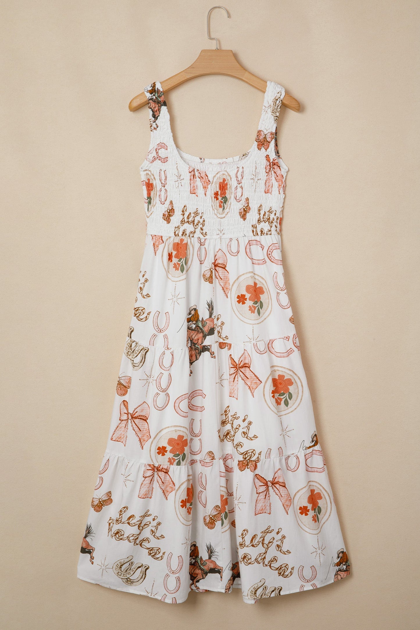 Hazel Blues® | Cowgirl Charm Midi Dress | Western Horseshoe Midi Dress