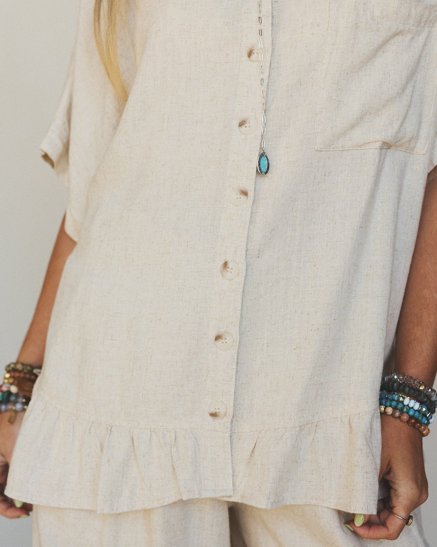 Pure Soul Linen Top - Oatmeal