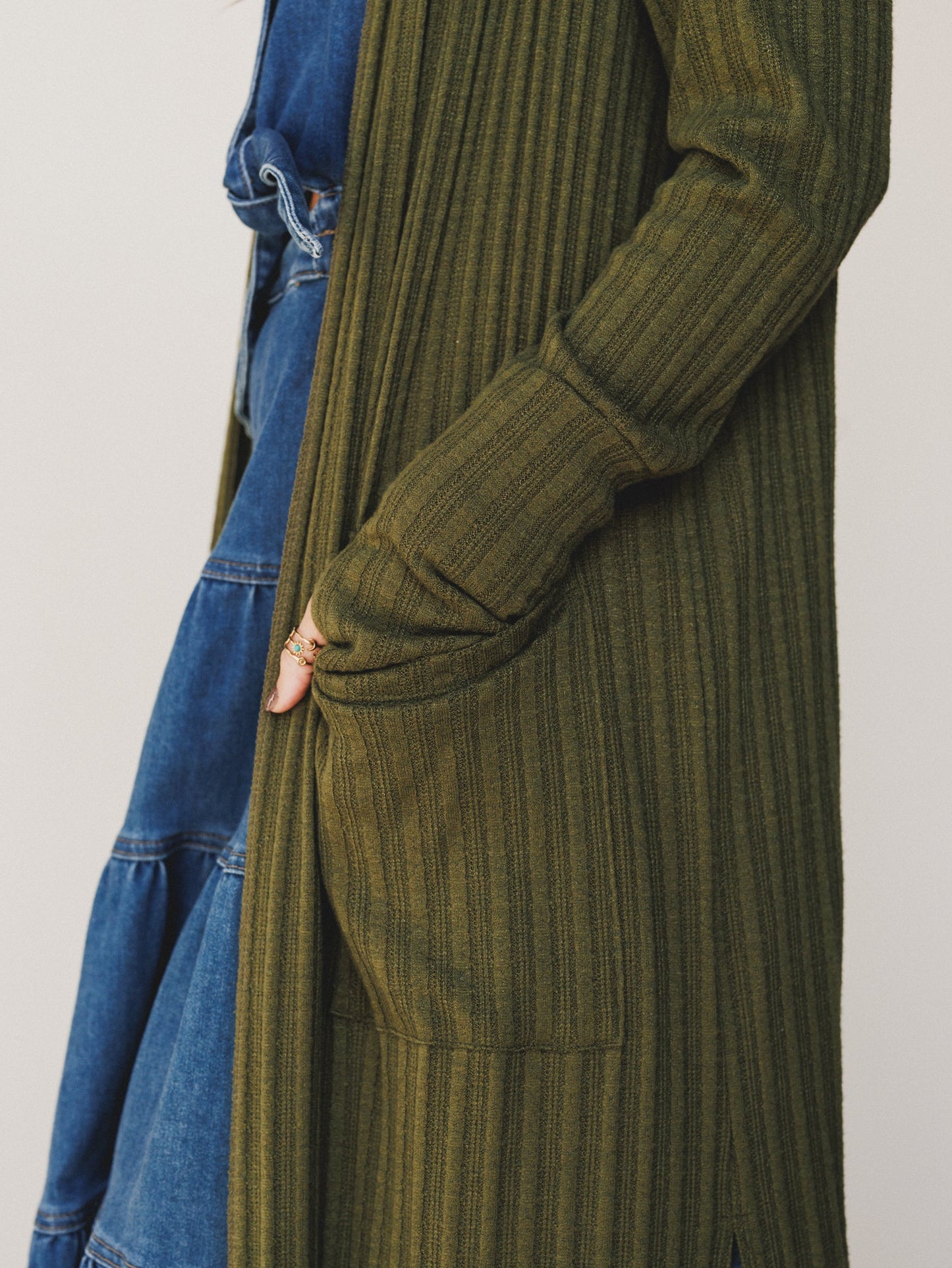 The Nest Finishing Touch Duster Cardigan - Olive