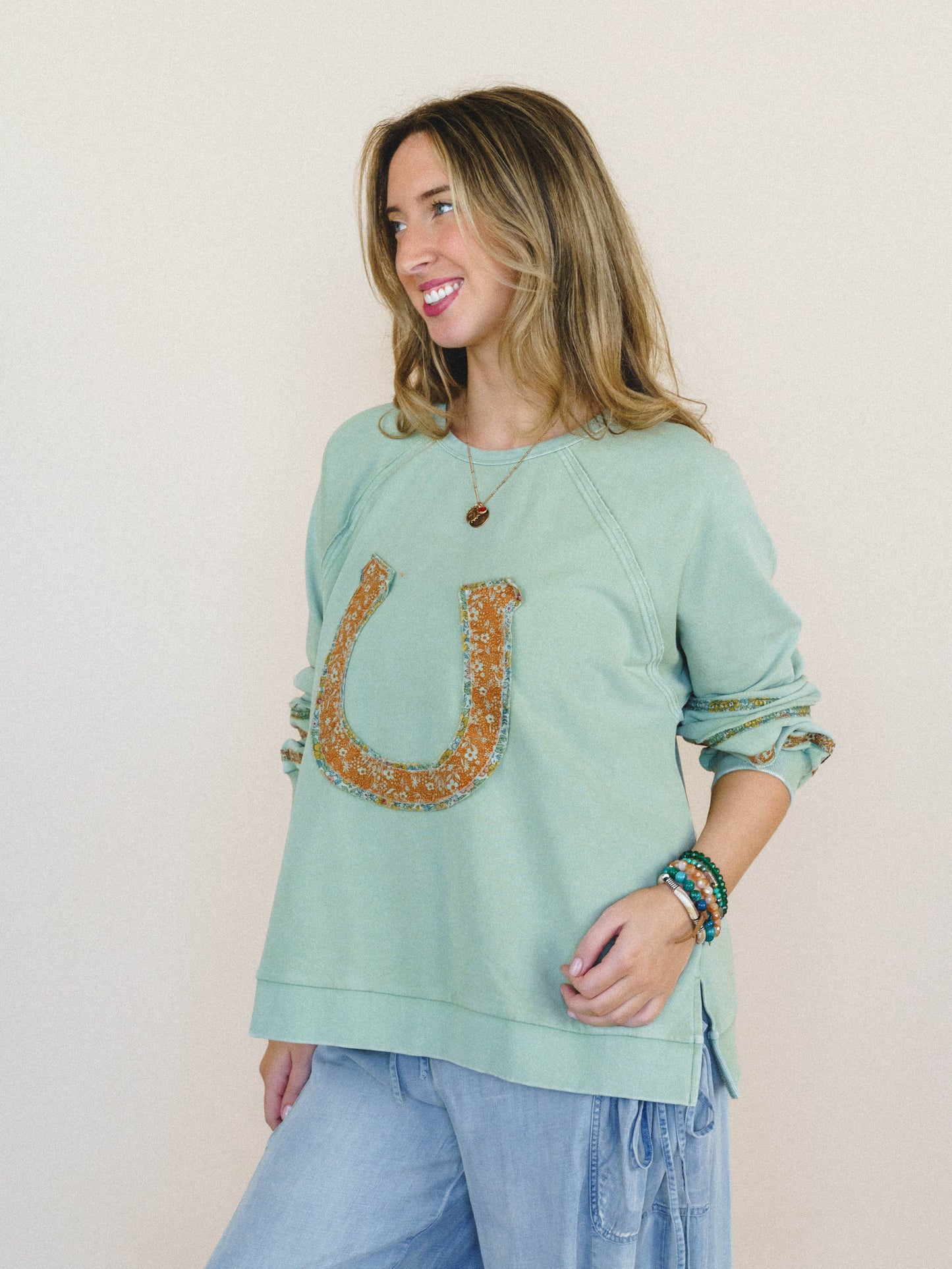 Lucky Flower Top - Sage
