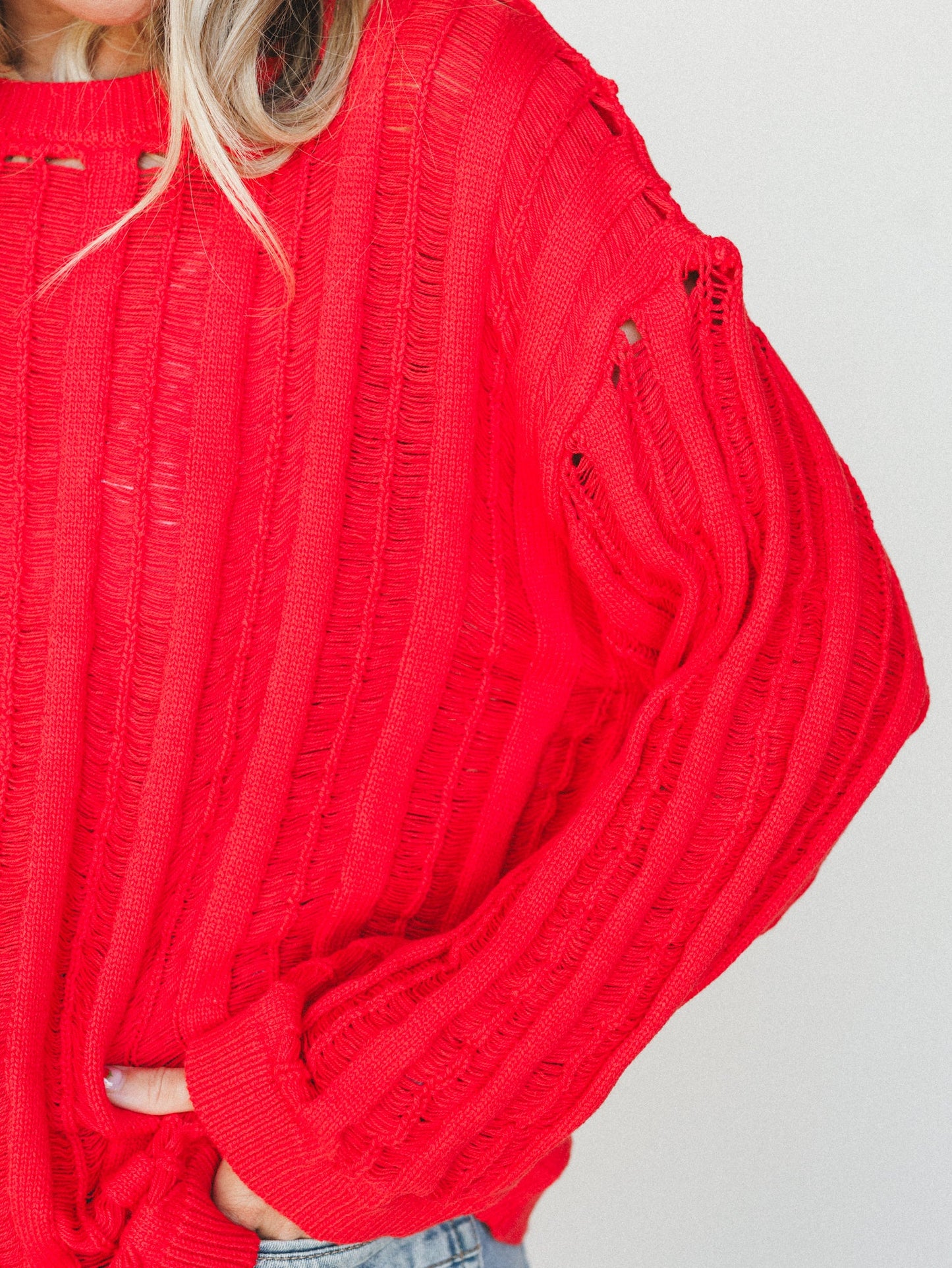 Through it All Sweater - Red Orange