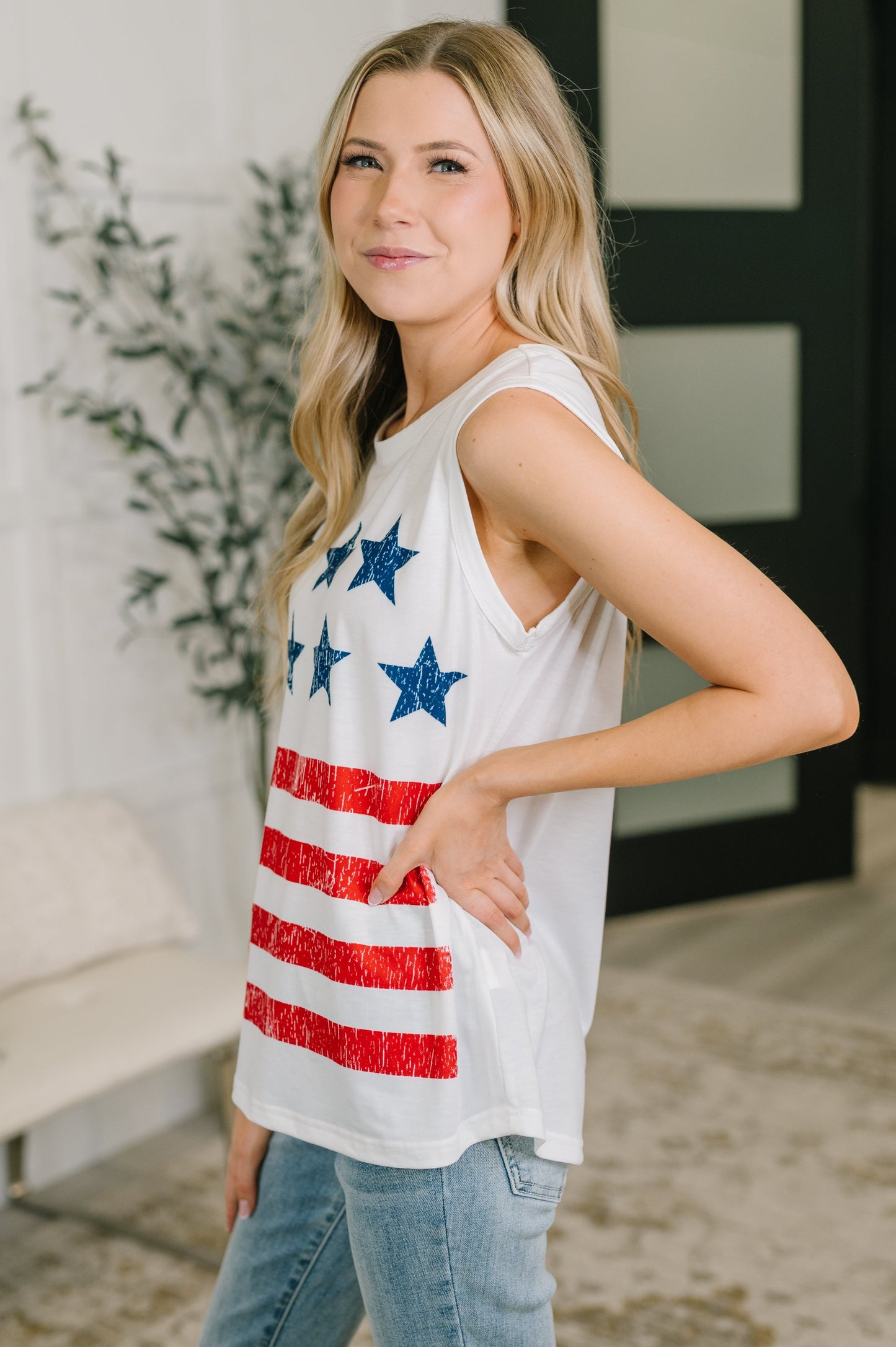 Hazel Blues® | America the Beautiful Tank Top | American Flag Tank Top