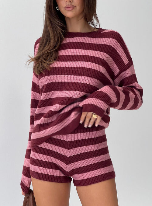 Whole New World Knit Set Pink Stripe