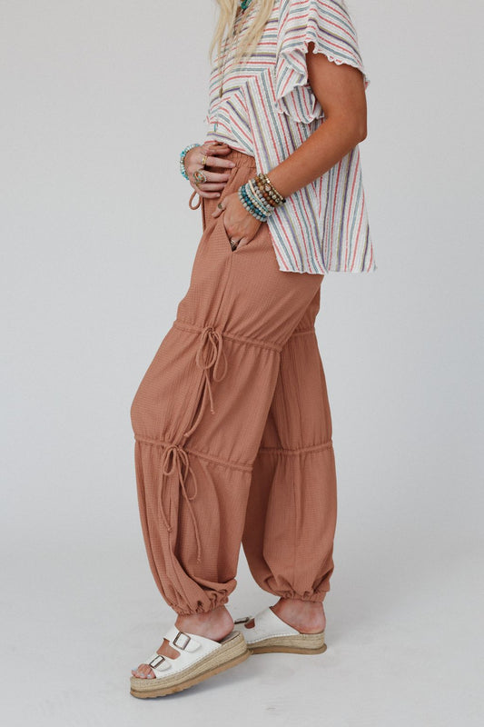 The Nest Everlasting Love Drawstring Pants - Tan Brown