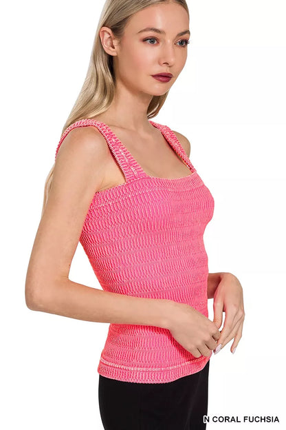 Hazel Blues® |  Zenana Seamless Winkle Stone Washed Tank Top