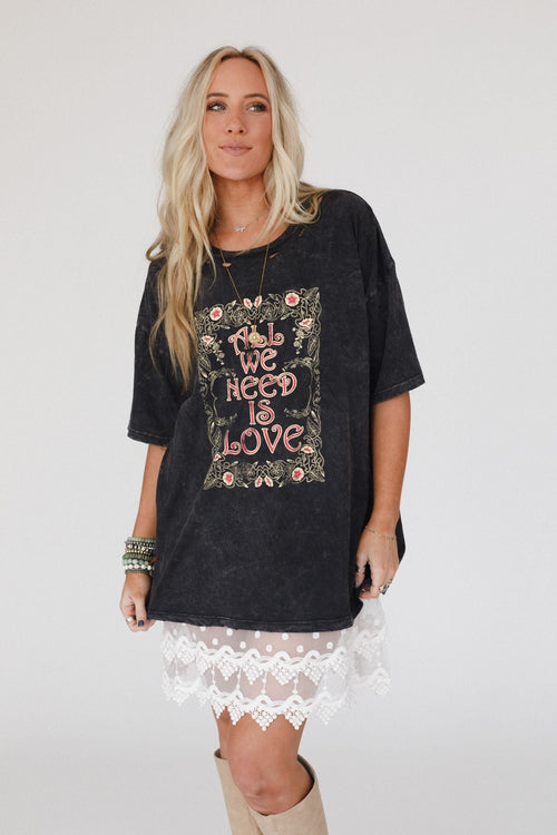 Share The Love Graphic Tee - Charcoal