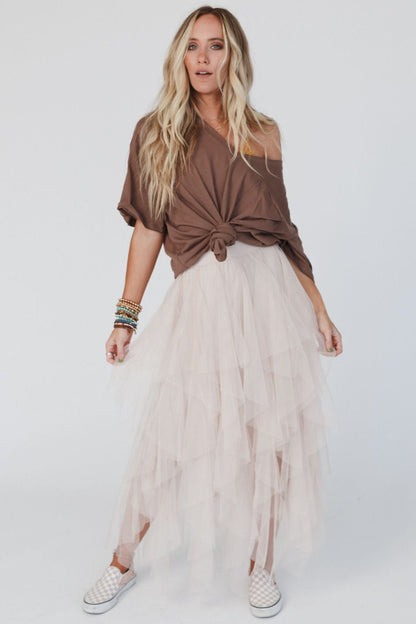Boho Ballerina Skirt - Nude