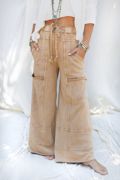Lucky One Wide Leg Pant - Camel
