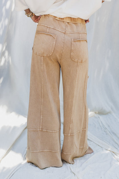 Lucky One Wide Leg Pant - Camel