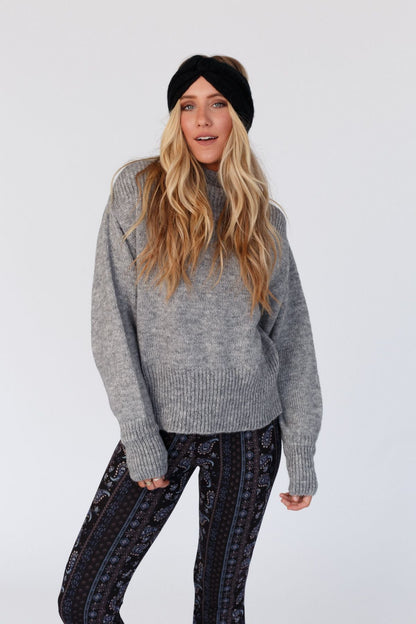 At The Orchard Balloon Sleeve Sweater - Heather Gray