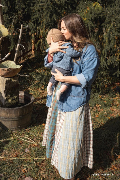 Western Charm Checkered Dress - Mint