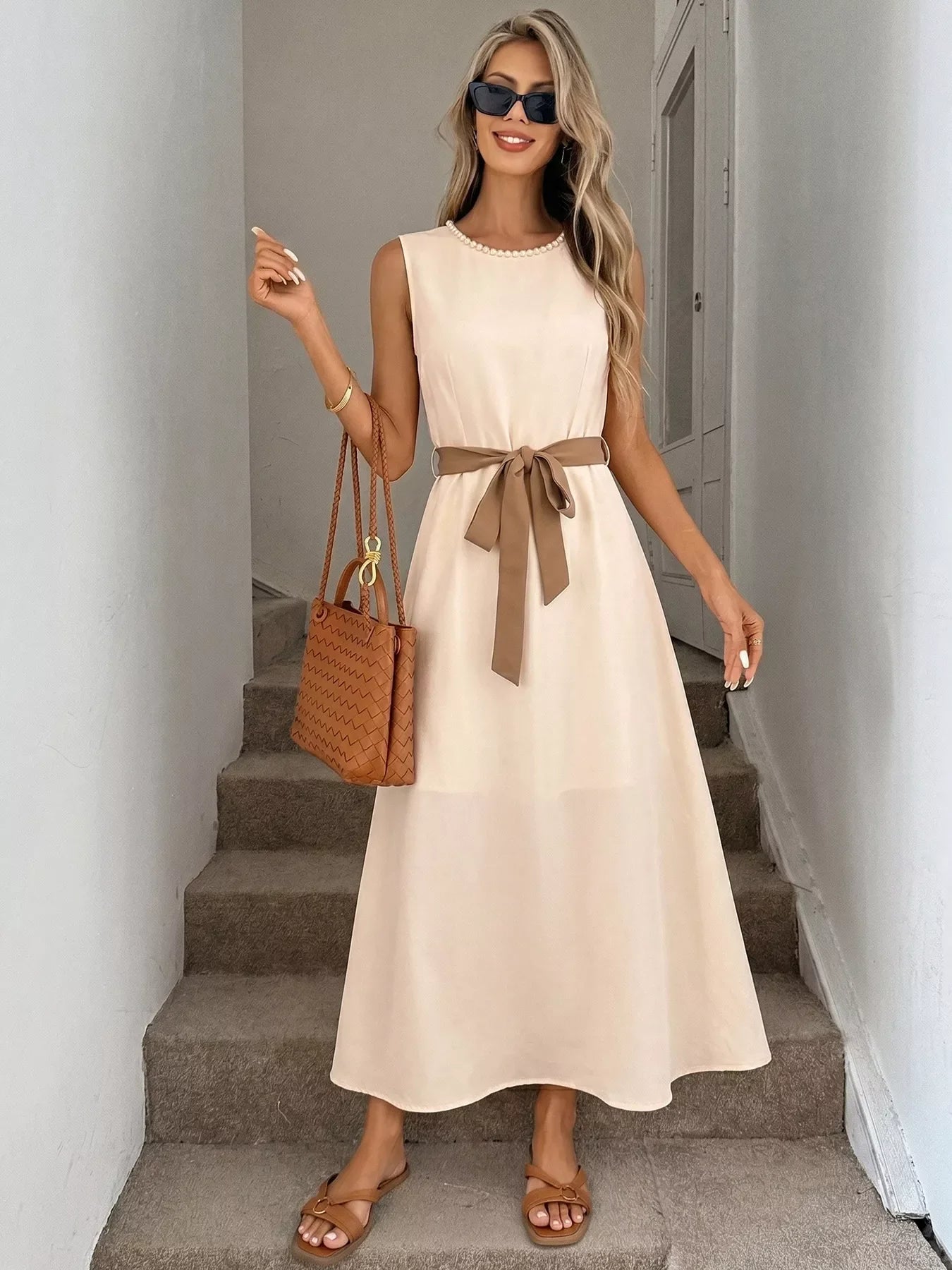 Hazel Blues® |  Sleeveless A-Line Midi Dre