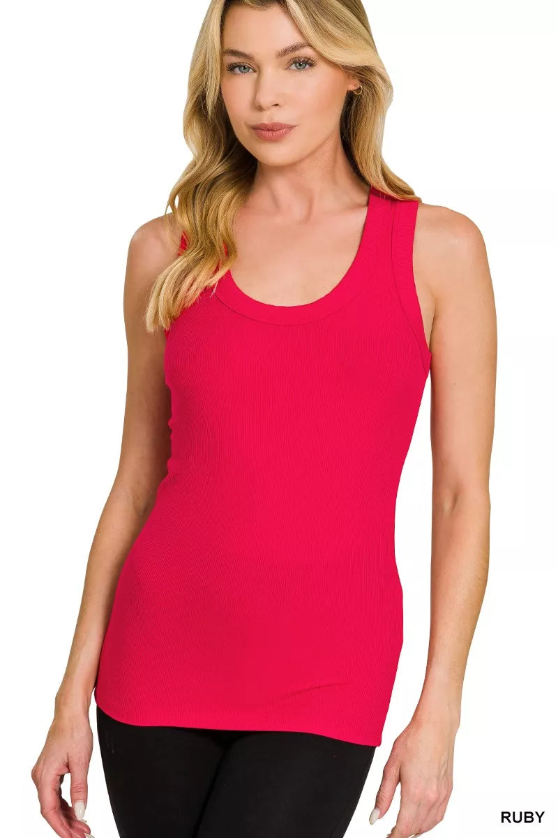 Hazel Blues® |  Zenana Ribbed Scoop Neck Tank Top