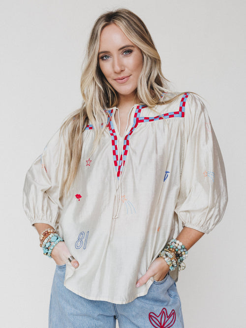 Spring is Here Blouse - Ivory