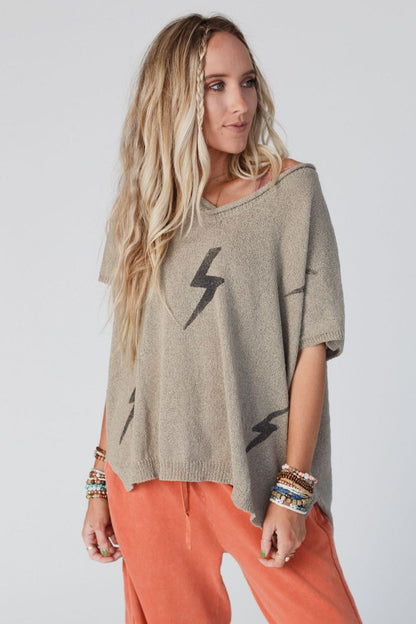 Struck By You Dolman Sleeve Sweater Top - Mocha