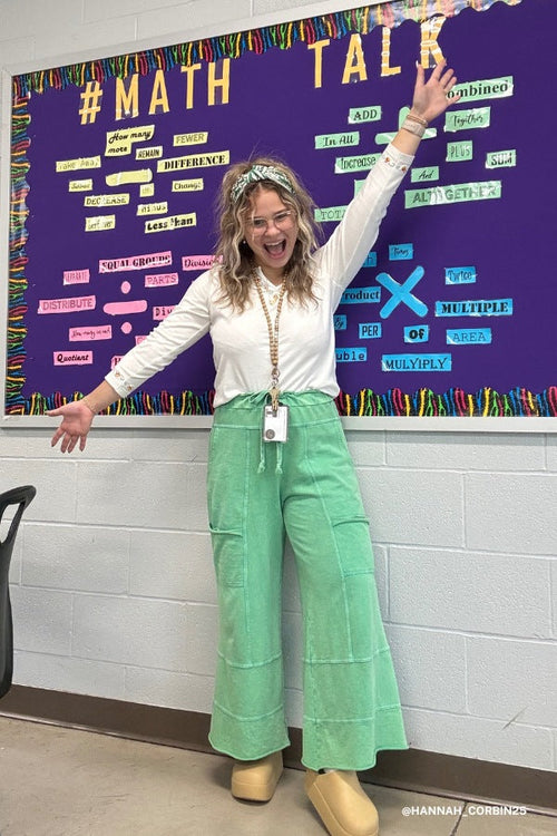 Lucky One Wide Leg Pant - Green