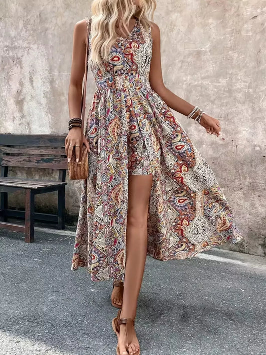 Hazel Blues® |  Paisley Print Sleeveless Romper