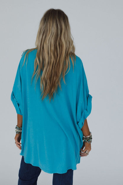 Tomcat Studded High Low Top - Teal