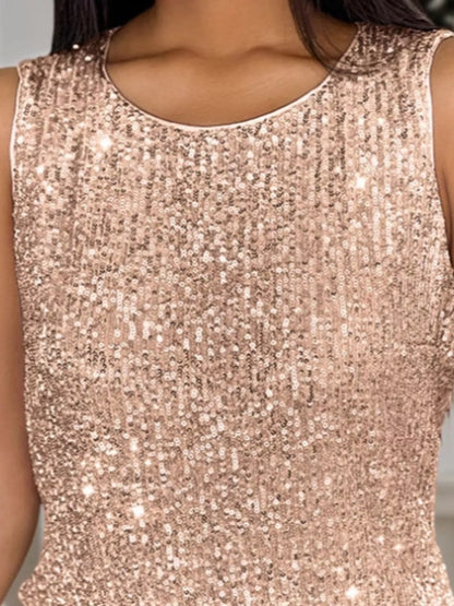 Hazel Blues® |  Sequin Round Neck Tank Top