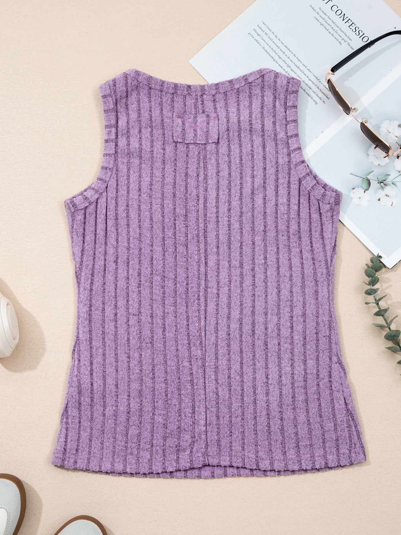 Hazel Blues® |  Slim Ribbed Mineral Wash Tank Top