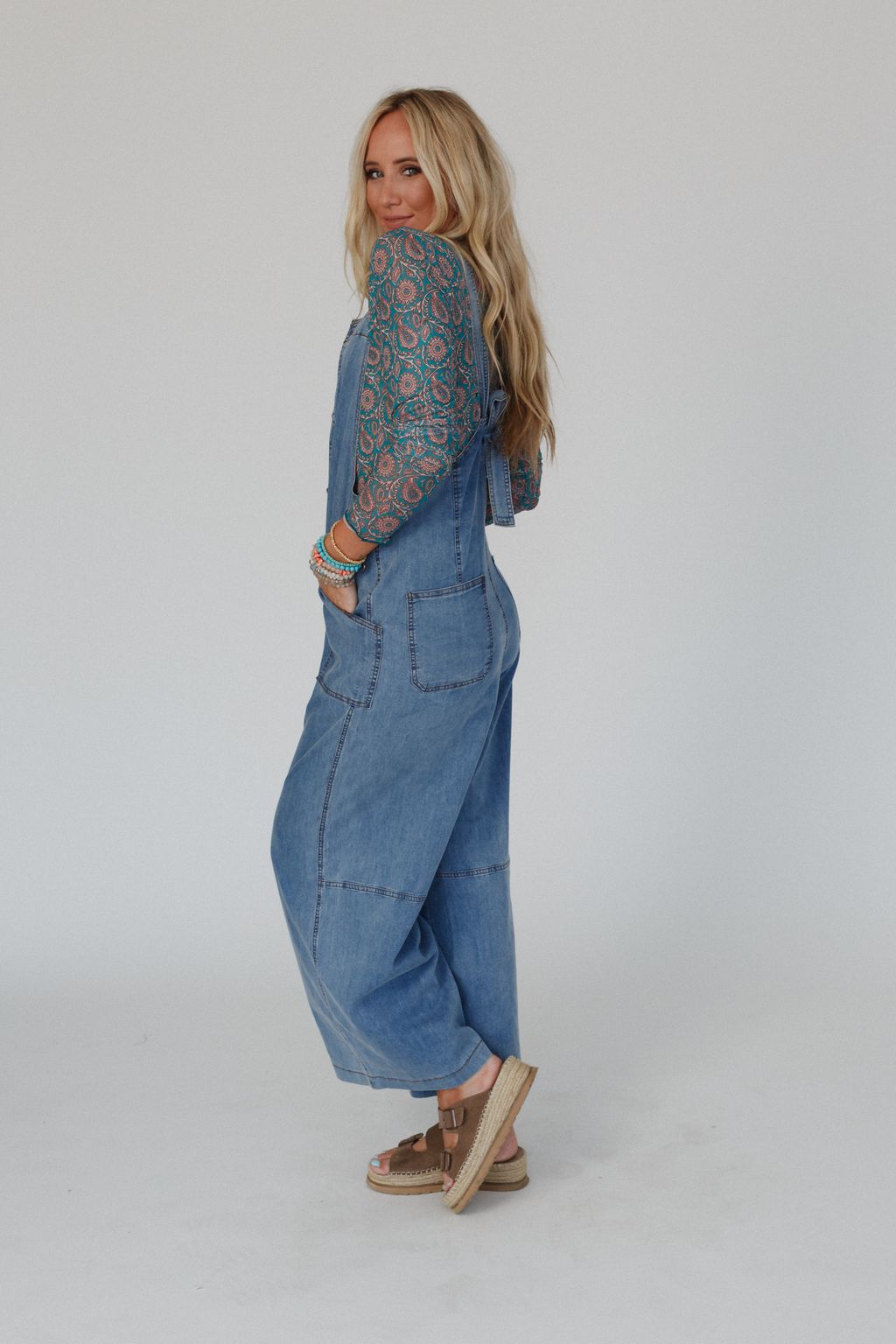 The Nest Dock Town Button Up Jumpsuit - Denim