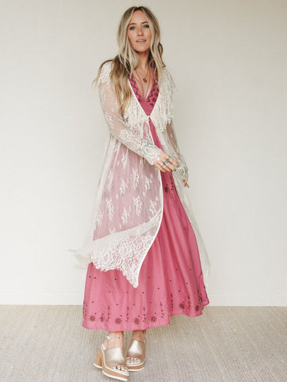 Love Letters Baroque Lace Duster - Cream