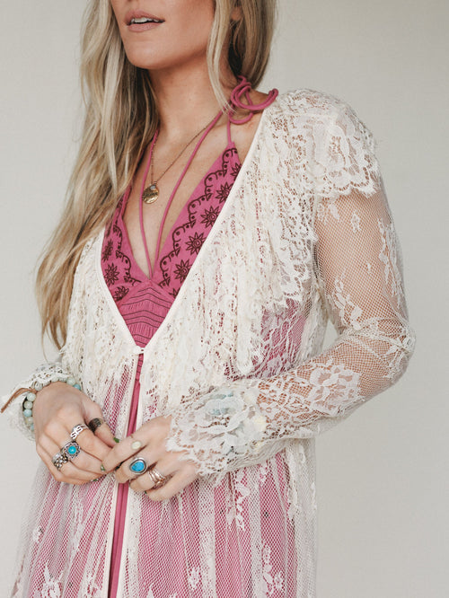 Love Letters Baroque Lace Duster - Cream