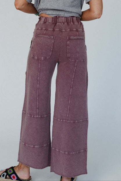 Lucky One Wide Leg Full Pant - Plum