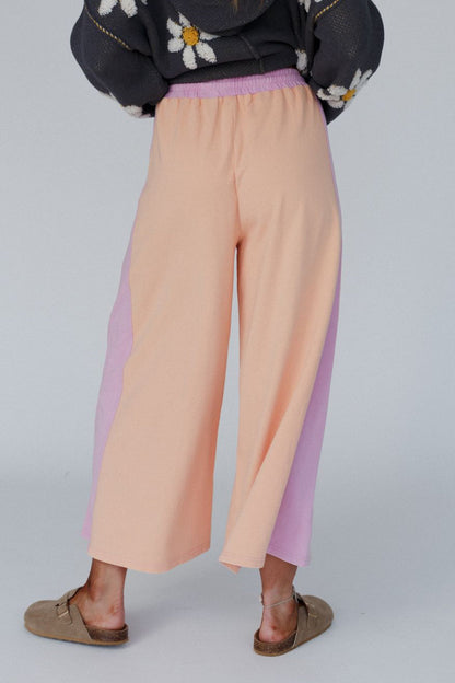 The Nest Breeze Lounge Wide Leg Pants - Orange Purple