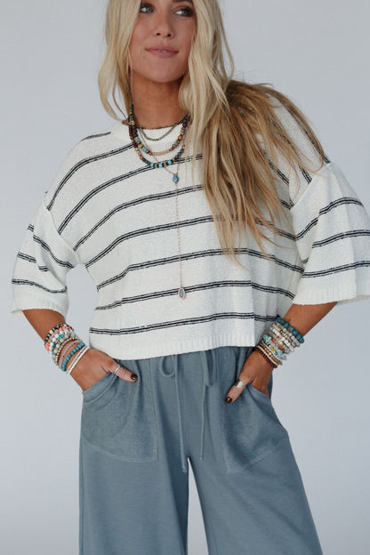 Coastal Stripe Top - Cream