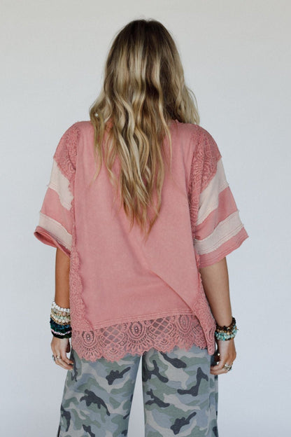 Slumber Party Patchwork Top - Pink