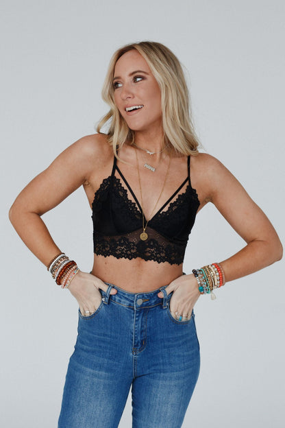 Lace Embrace Bralette - Black