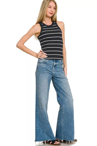 Hazel Blues® |  Zenana Striped Round Neck Tank Top