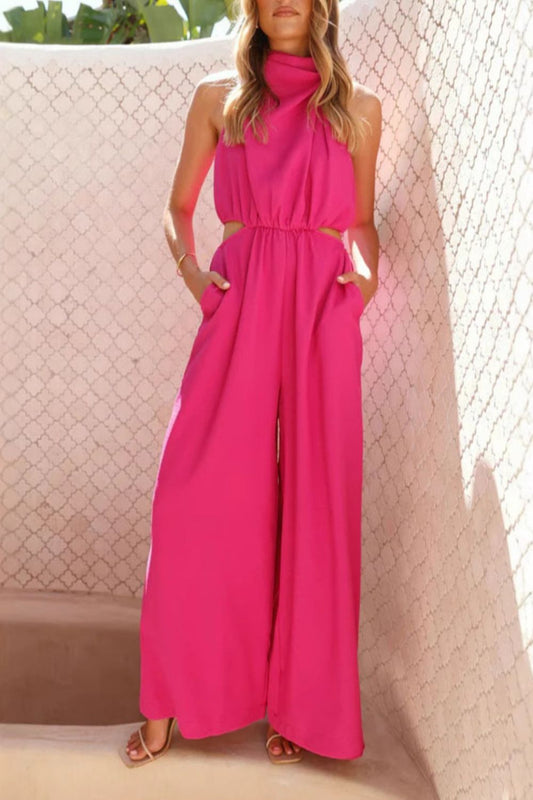 Hazel Blues® |  Cutout Sleeveless Wide Leg Jumpsuit