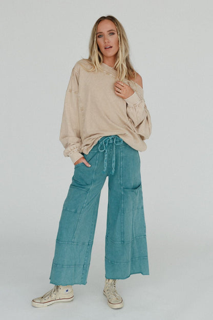Lucky One Wide Leg Pant - Teal
