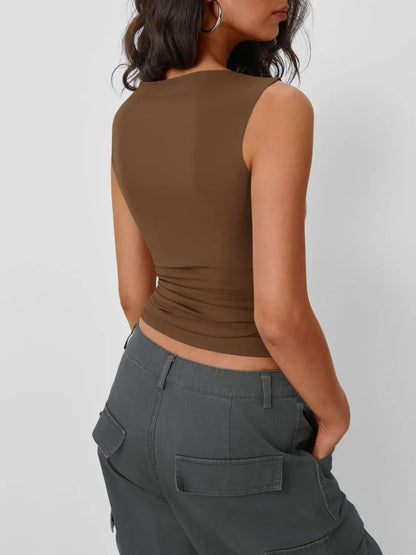 Hazel Blues® |  Solid Round Neck Tank