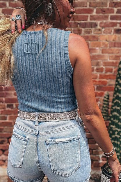 Hazel Blues® |  Washed Away Tank Top | Ribbed Mineral Wash Tank Top
