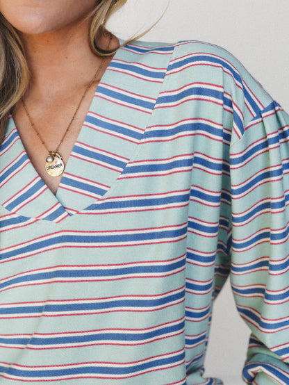 Top Notch Stripe Shirt - Mint Blue