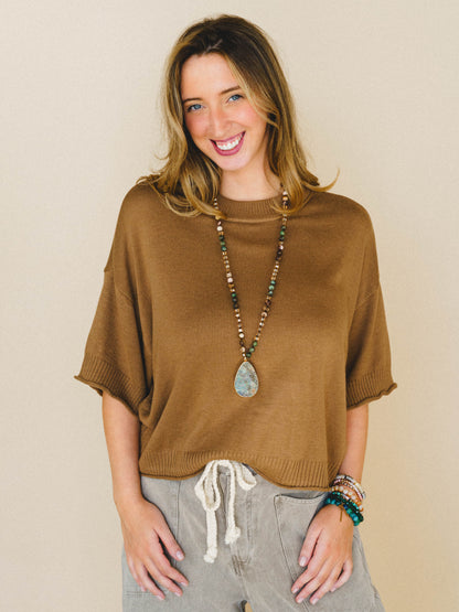 Nicely Knit Tee - Mocha