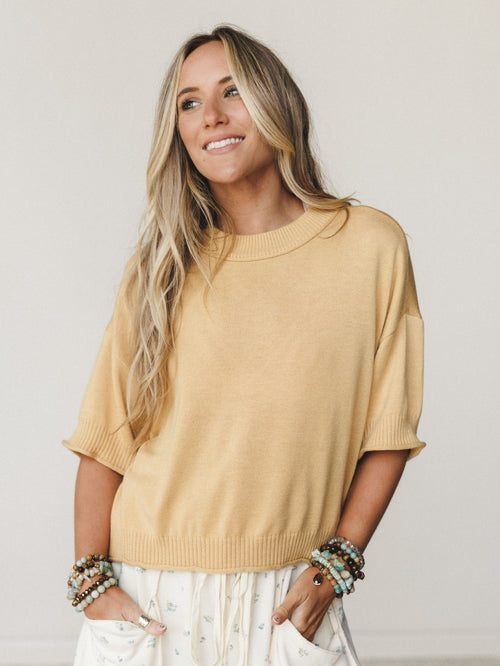 Nicely Knit Tee - Mustard