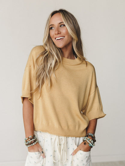 Nicely Knit Tee - Mustard