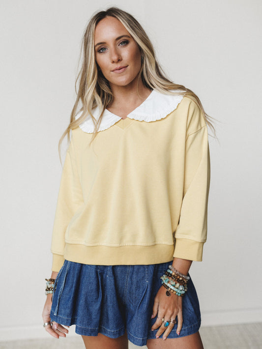 Wendy Removeable Collar Top - Yellow