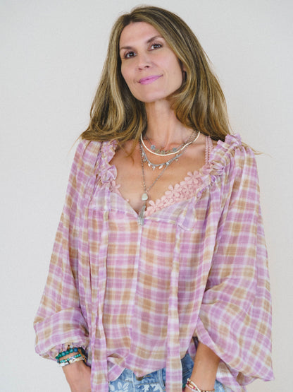 Lost in the Moment Blouse - Pink Orange