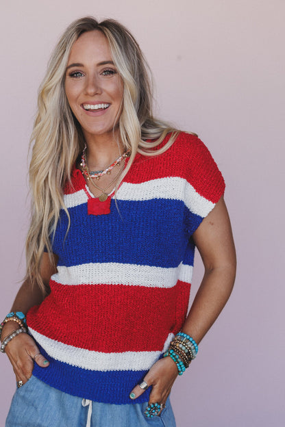 Weekend Escape Sweater Top - Red