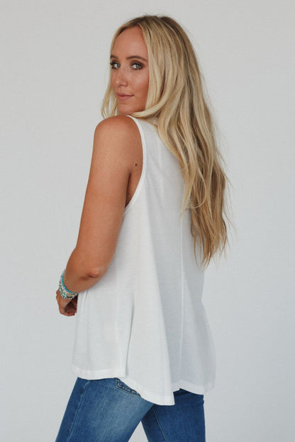 The Nest Moon Phase Henley Top - Off White