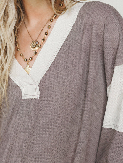 The Nest Elena Long Sleeve Top - Mocha Beige
