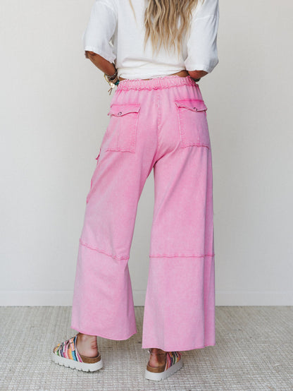 Game On Cargo Wide Leg Pant - Pink
