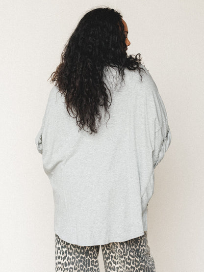 Tomcat Studded High Low Top - Heather Gray
